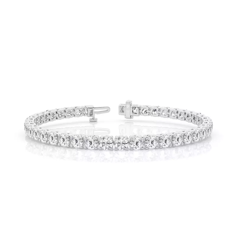 14K White Gold Four-Prong Diamond Tennis Bracelet (9 ct tw)